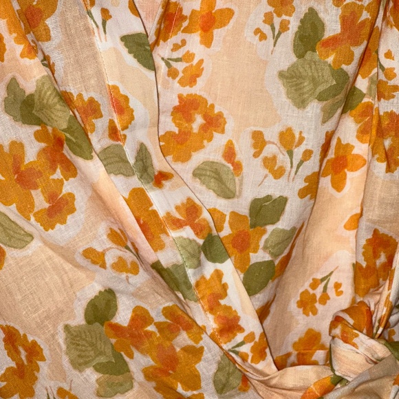 Peony Orange Floral Print Wrap Dress $315 size Small - Picture 4 of 12